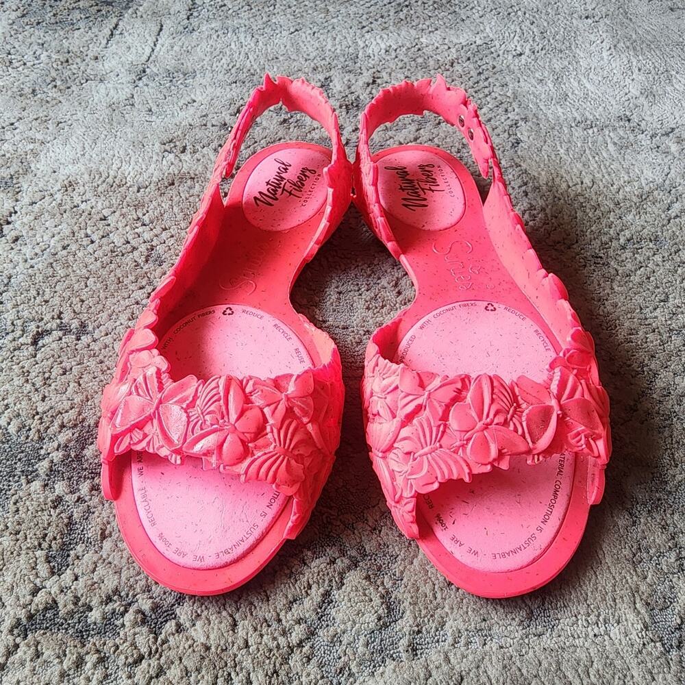 Sunies Hawaii Sandals Size 9 Women's Pink Shoes Natural Fibers - Picture 2 of 8